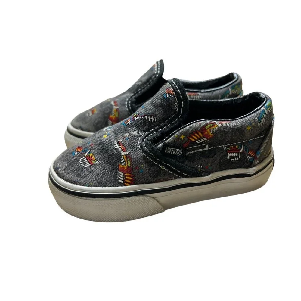Vans Sz 4 Monster Truck Slip-On Sneakers Shoes
